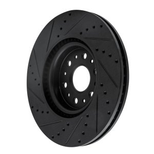 Buick Enclave Brake Rotor (1) - Front Right - R1 Concepts - Drilled & Slotted - Black - `17-`25